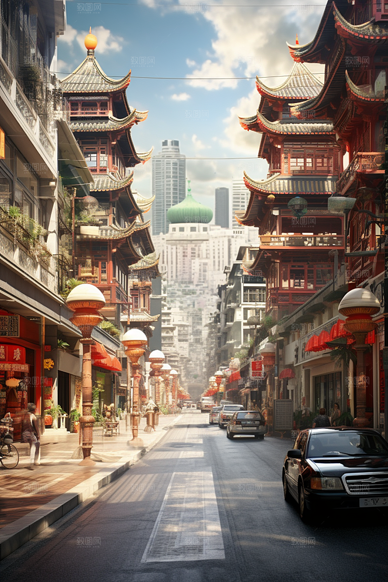 城市街景街道高清素材