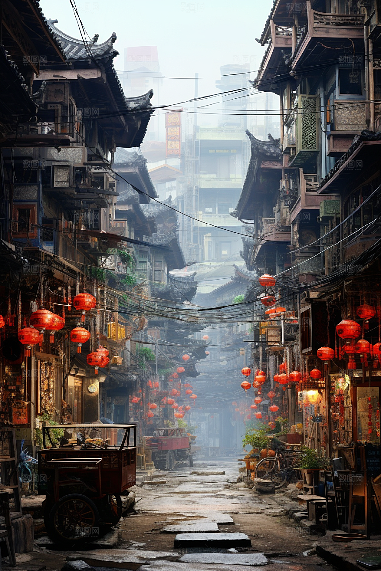 城市街景游戏原画氛围素材