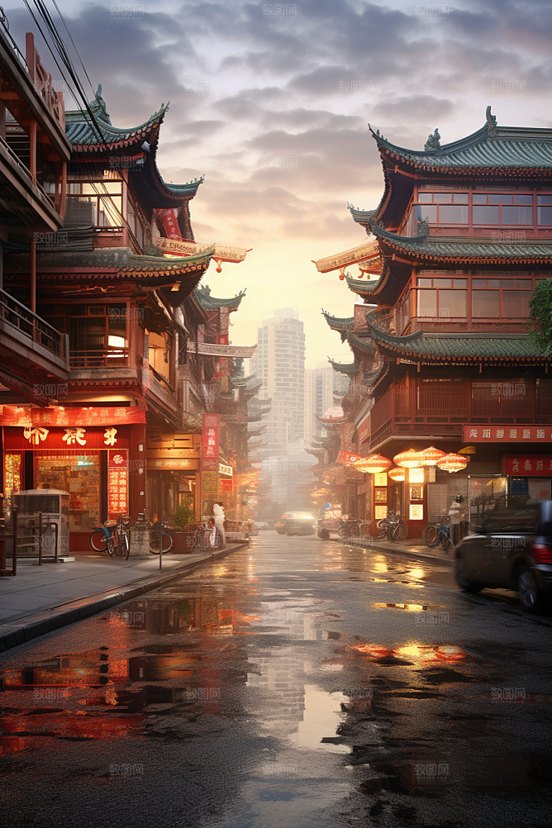 城市街景街道街市素材