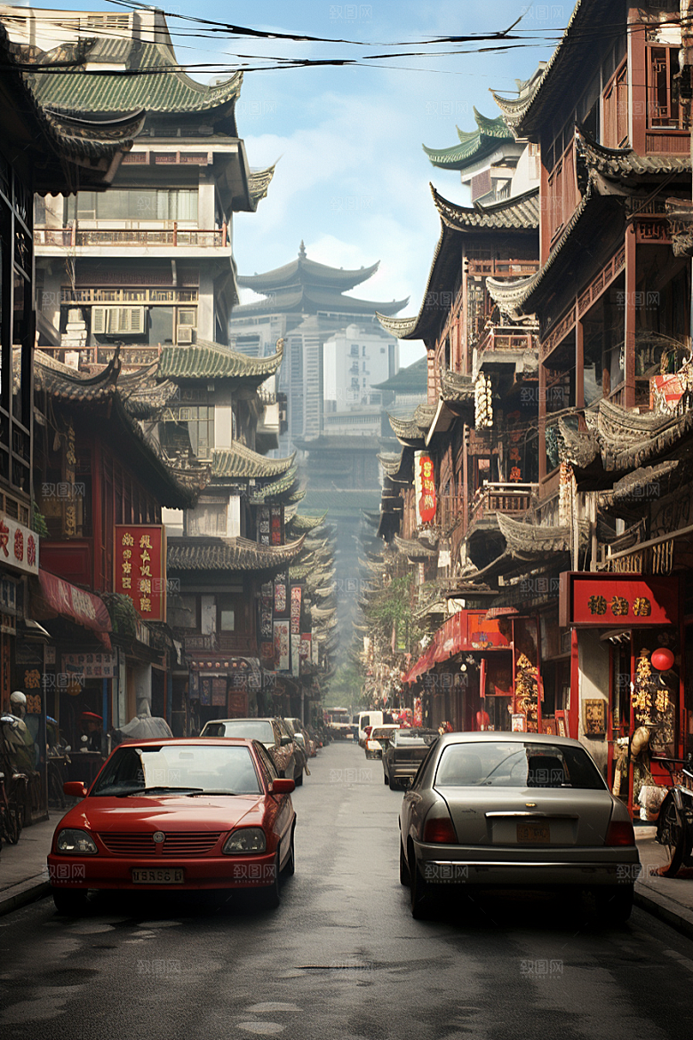 城市街景氛围高清素材