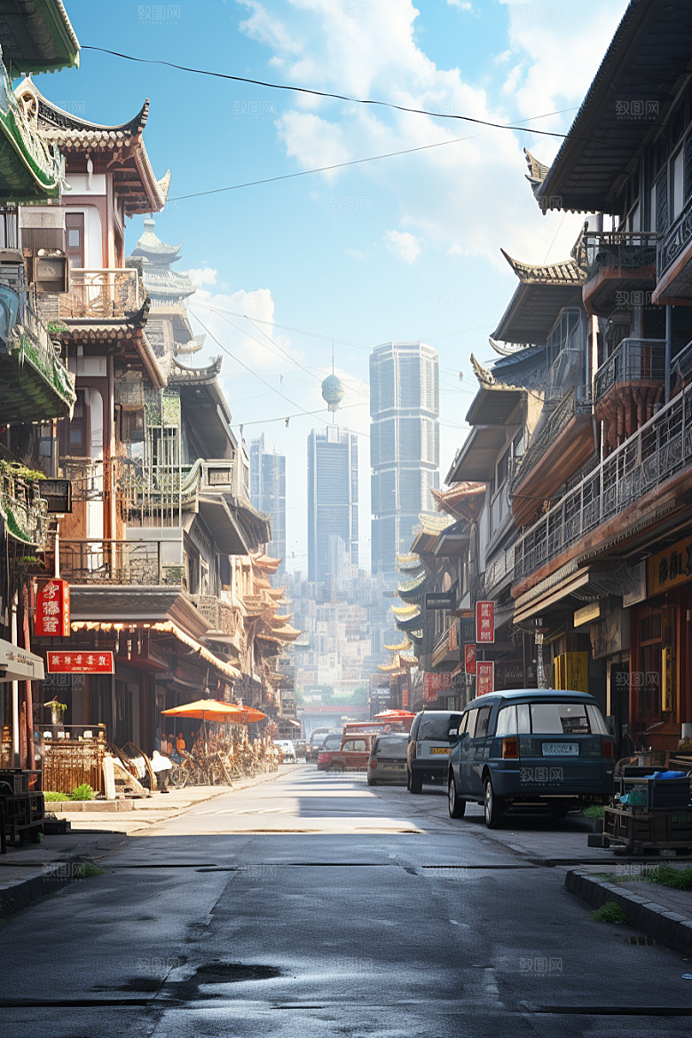 城市街景赛博朋克都市素材