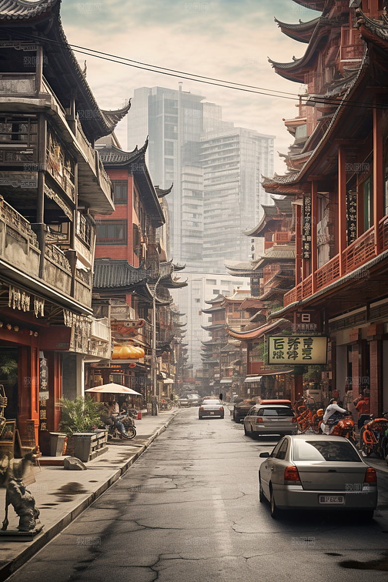 城市街景氛围高清素材
