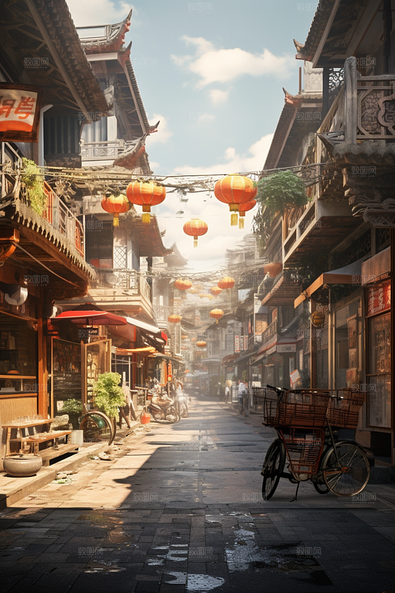 城市街景氛围超现实素材