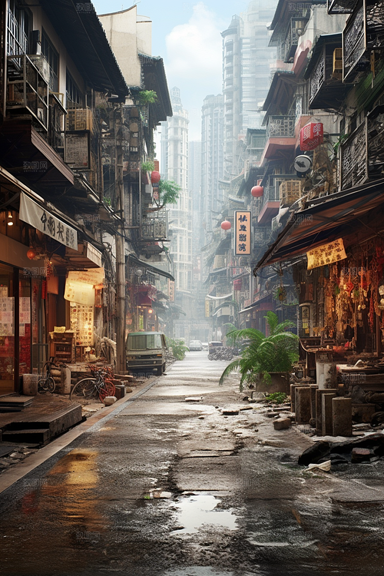 城市街景赛博朋克高清素材