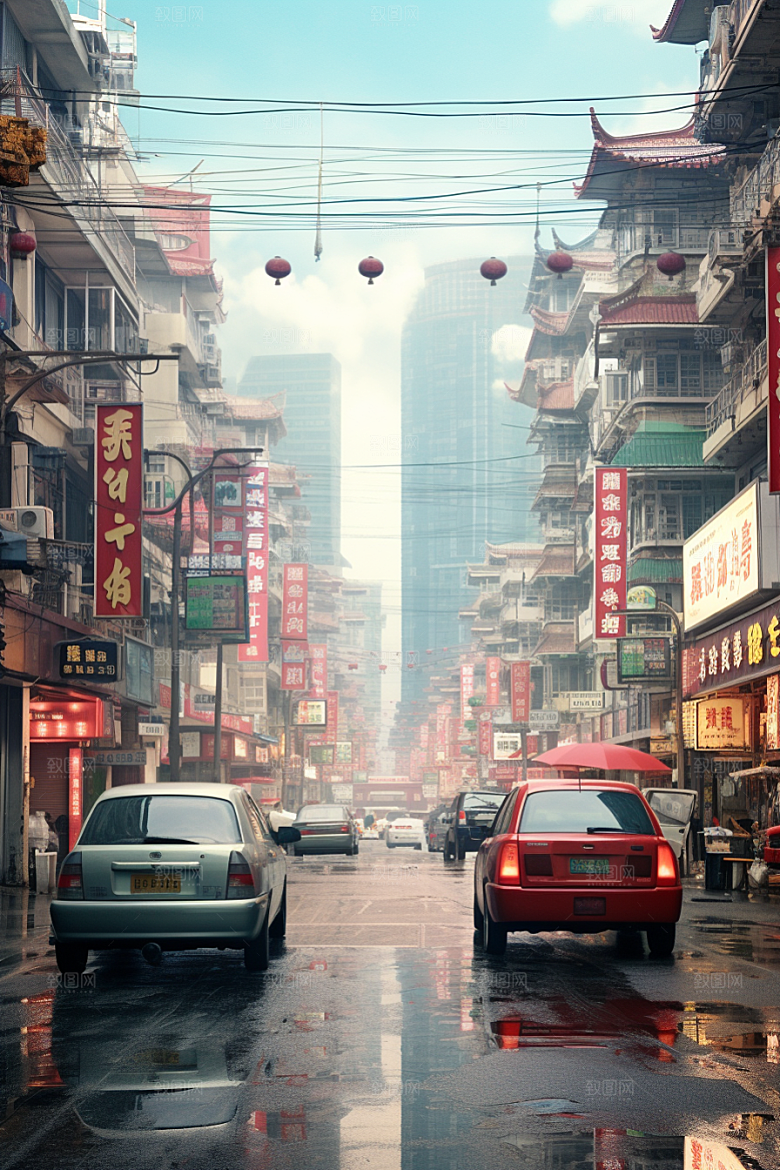 城市街景高清赛博朋克素材