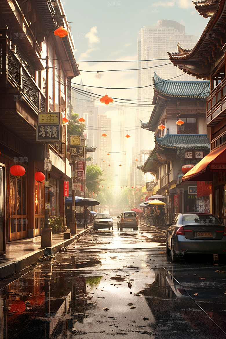 城市街景建筑氛围素材