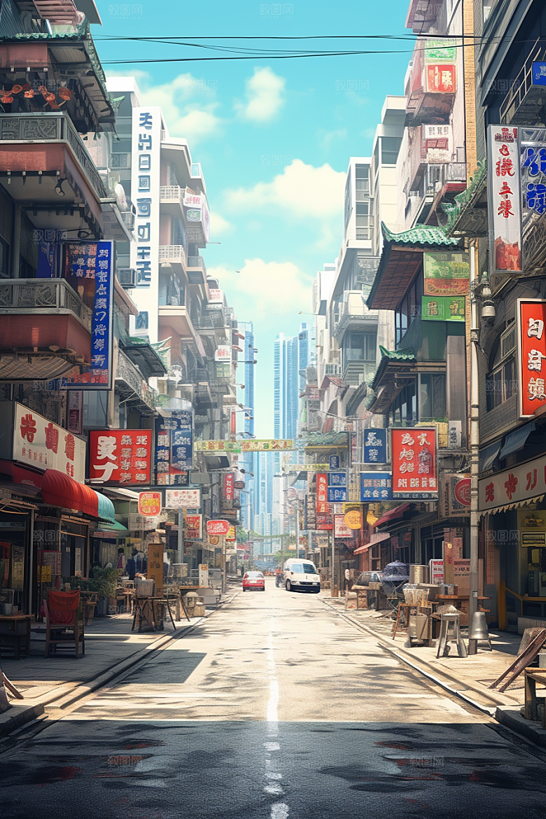 城市街景高清赛博朋克素材