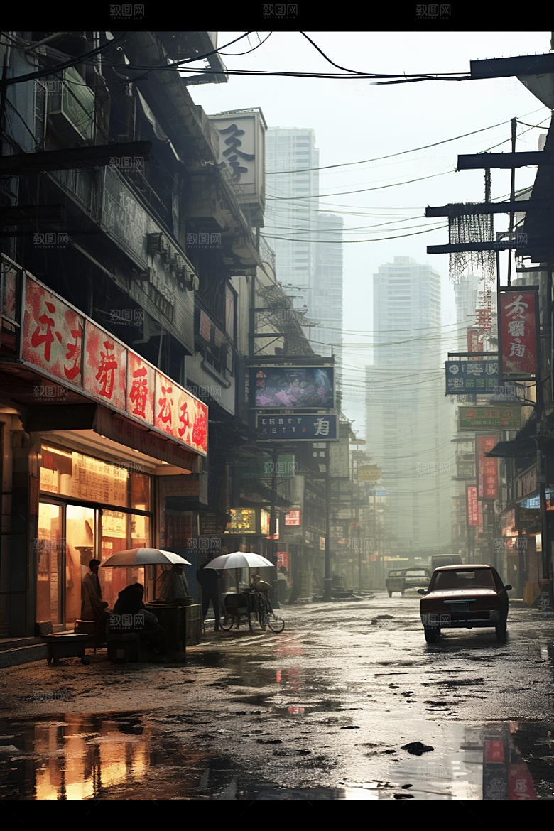 城市街景超现实高清素材