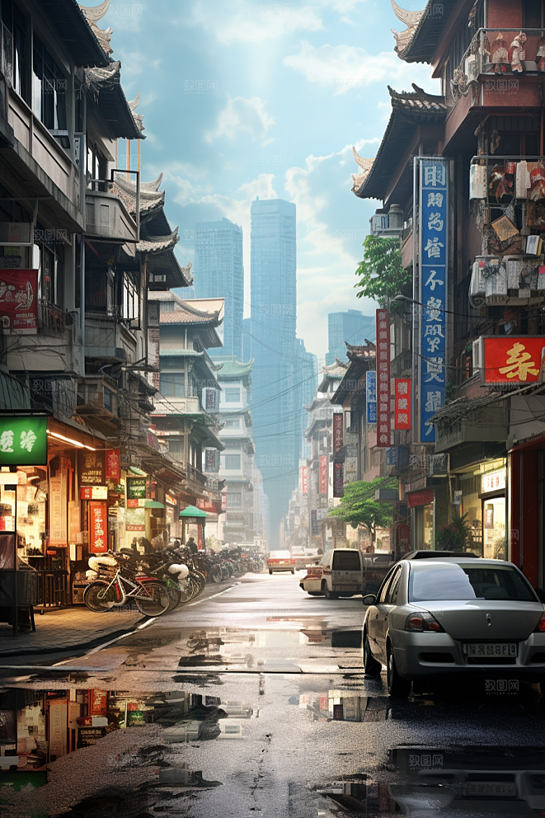城市街景高清游戏原画素材