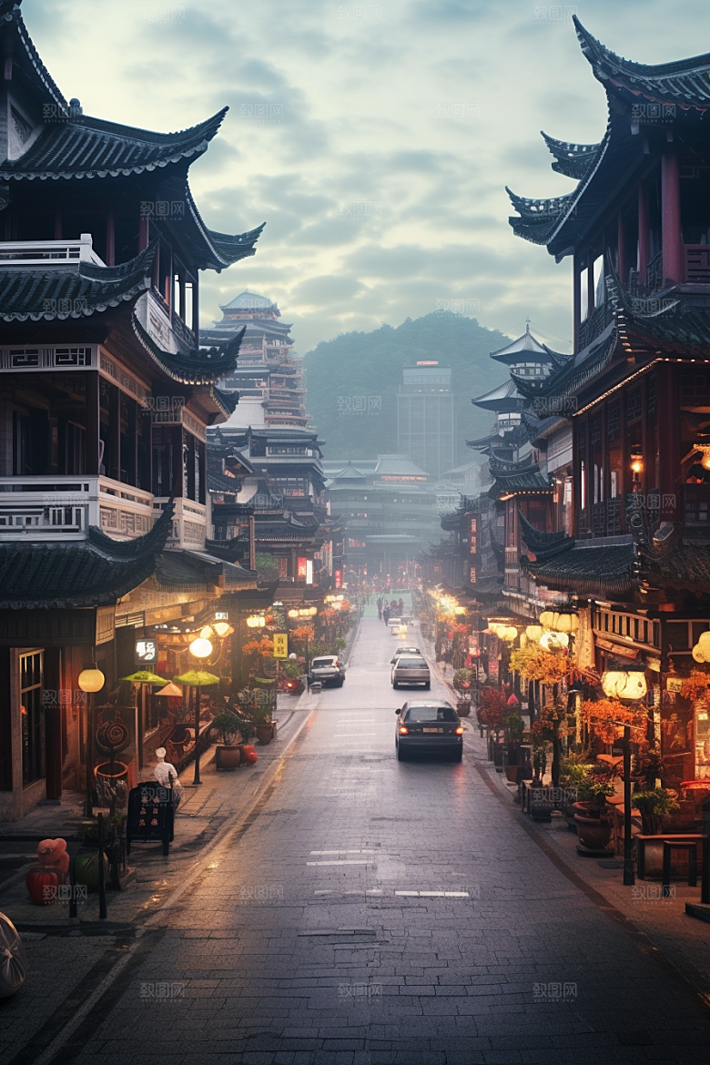城市街景街道超现实素材