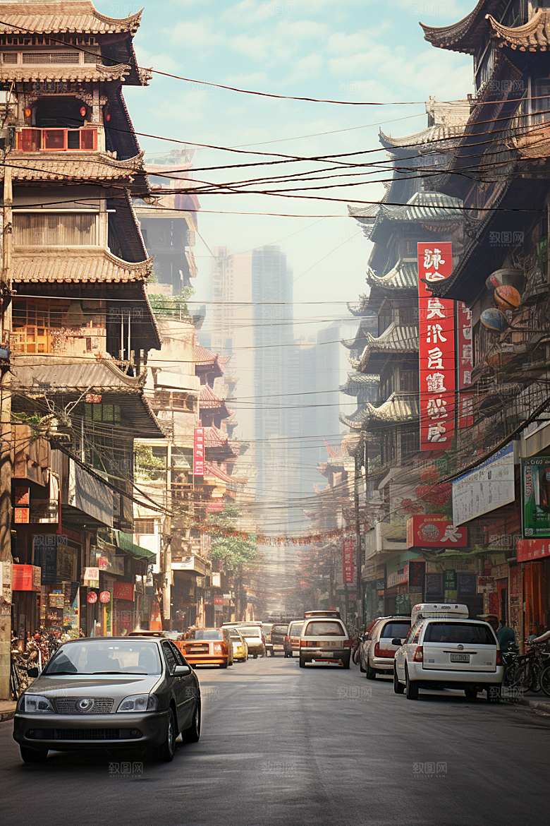 城市街景赛博朋克建筑素材