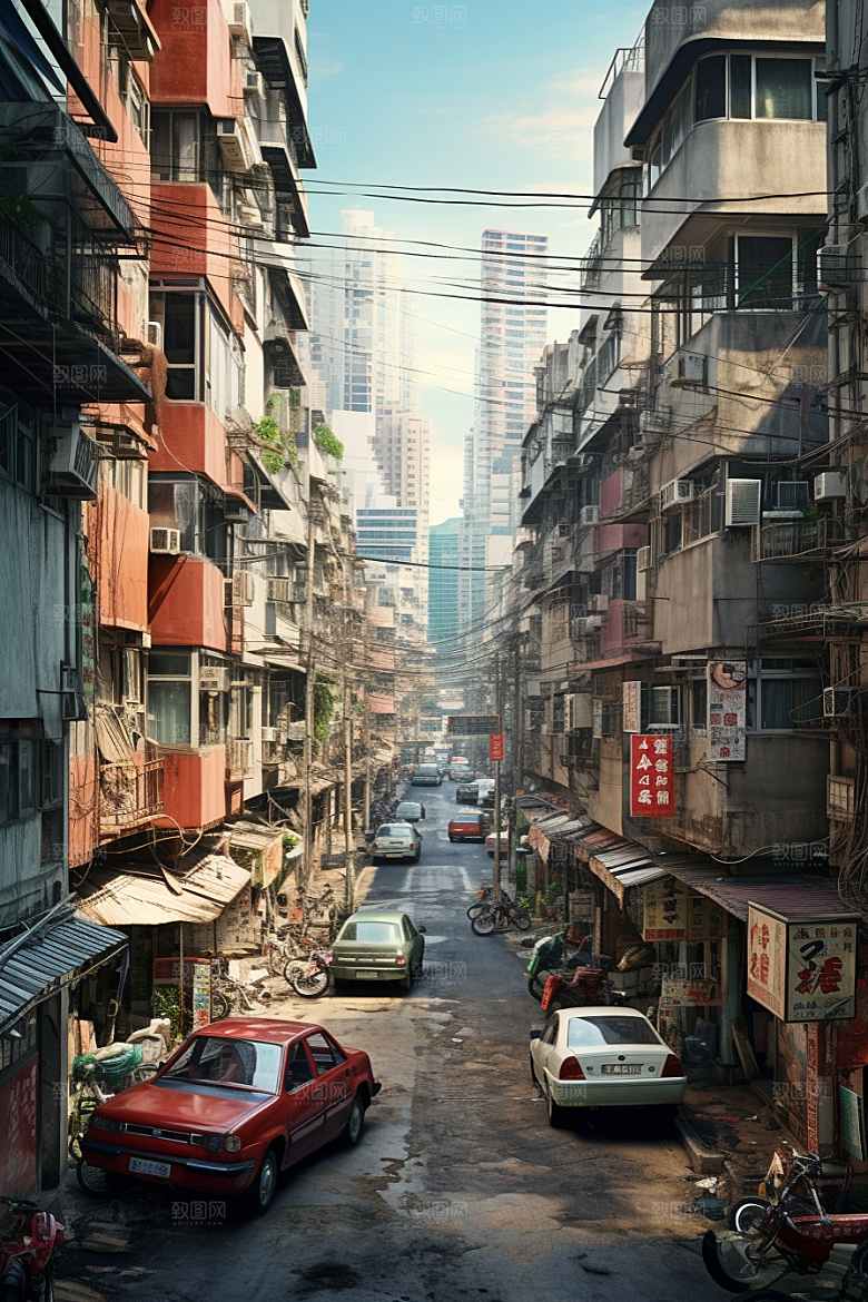 城市街景游戏原画超现实素材