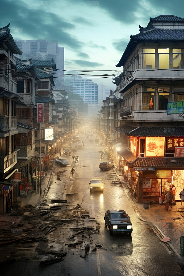 城市街景游戏原画赛博朋克素材