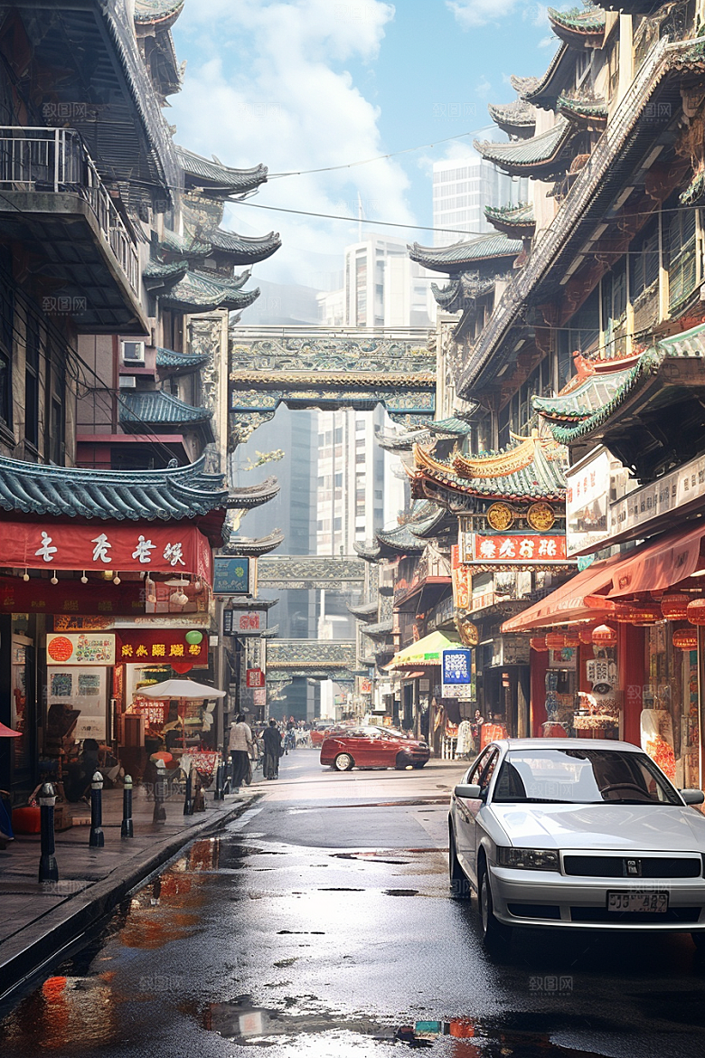 城市街景建筑游戏原画素材