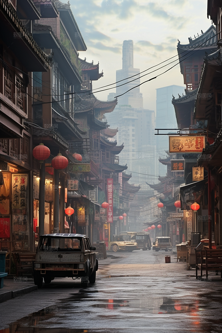 城市街景街道游戏原画素材