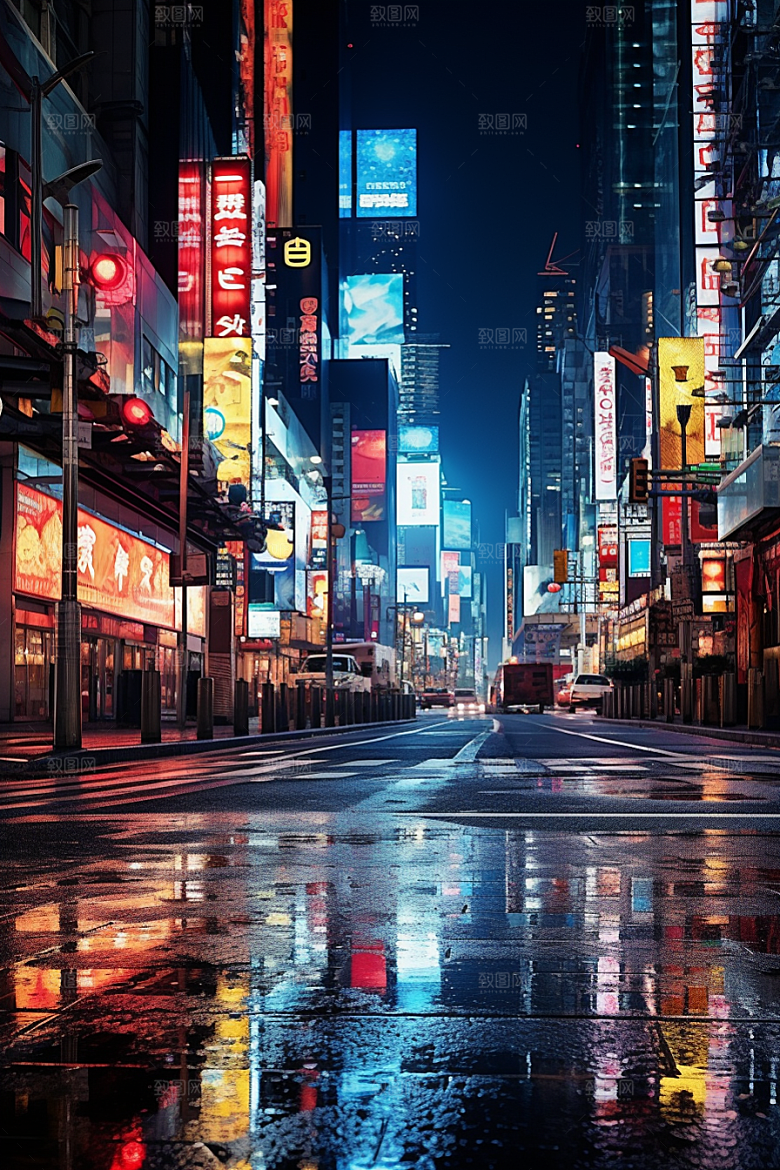 城市街景超现实氛围素材
