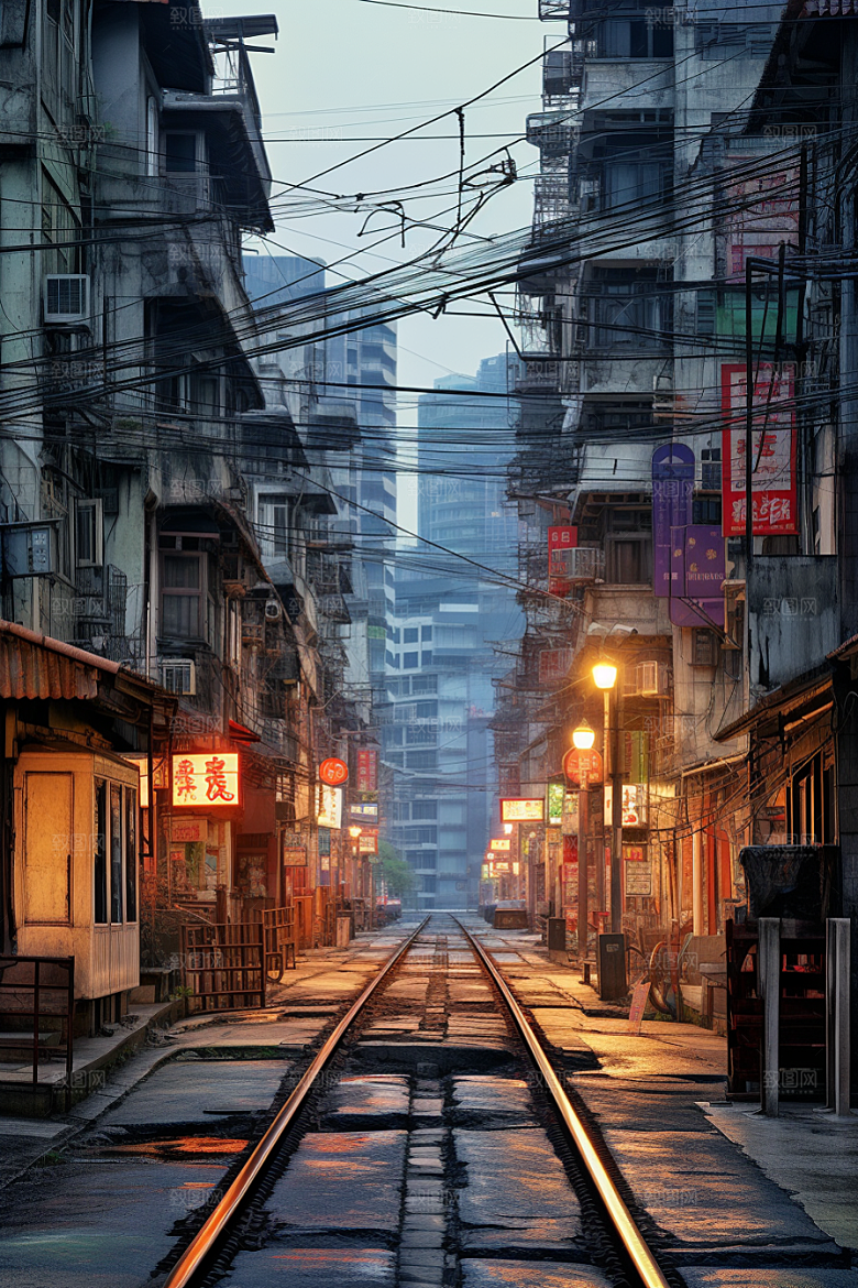 城市街景氛围街市素材