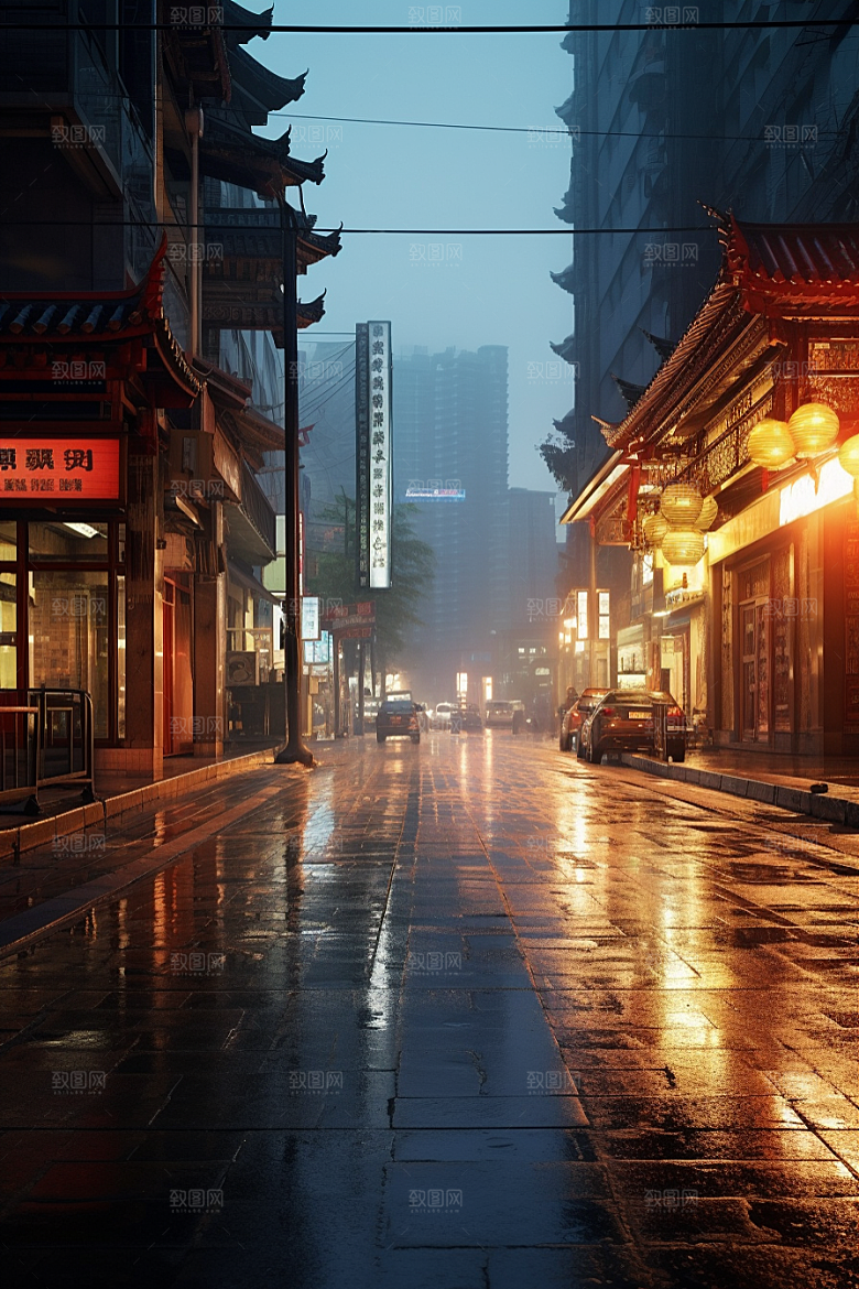 城市街景建筑氛围素材