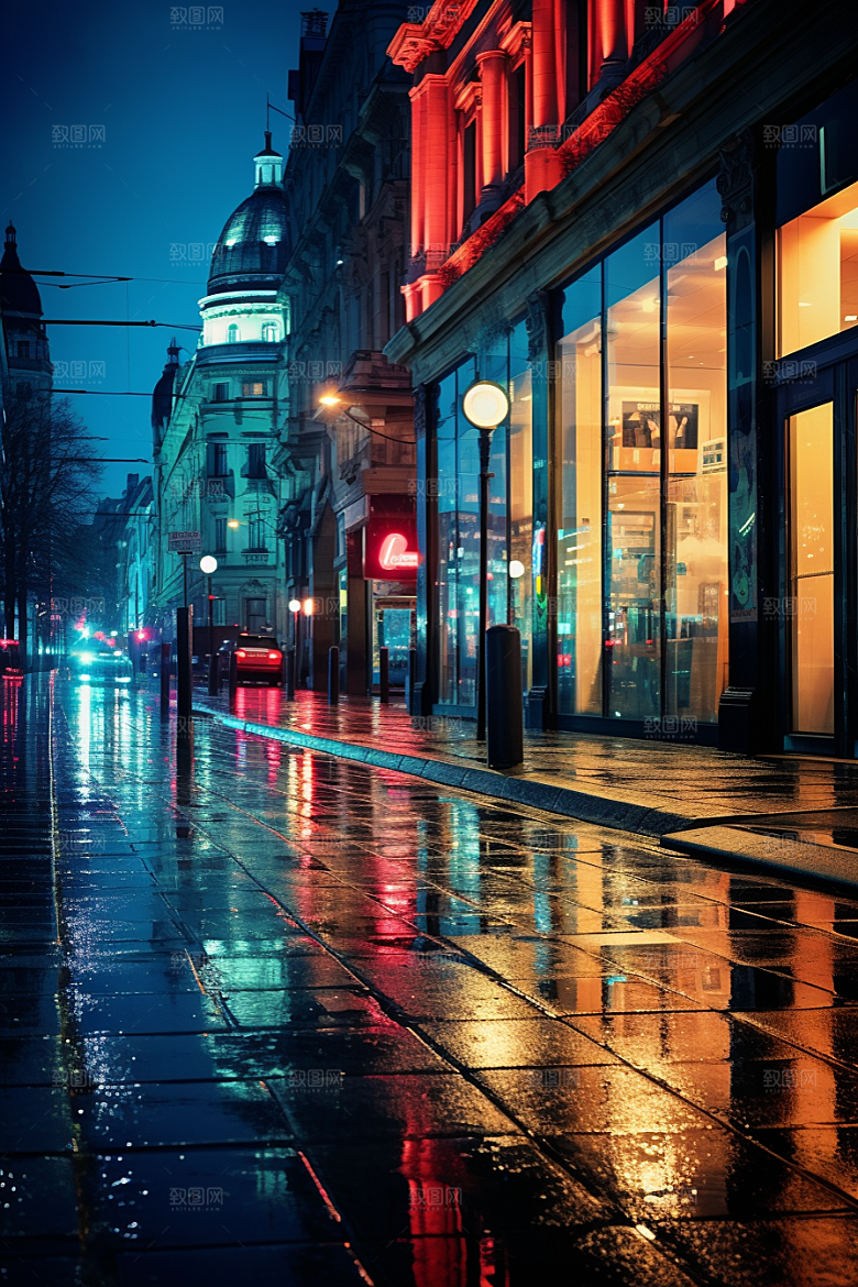 城市街景赛博朋克超现实素材