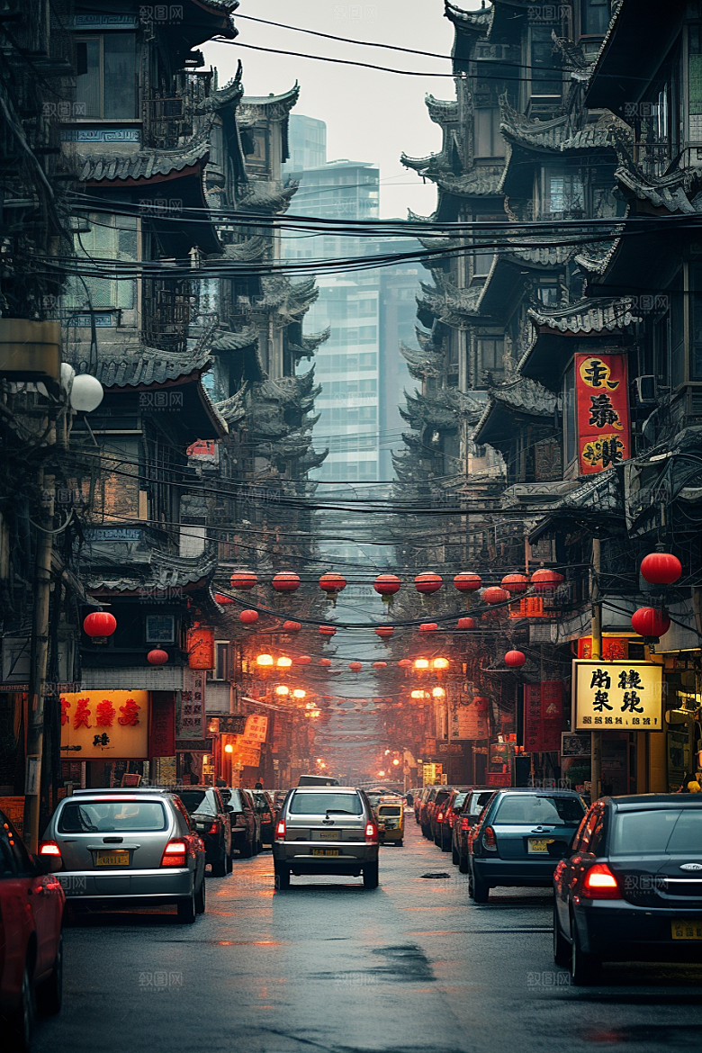 城市街景建筑超现实素材