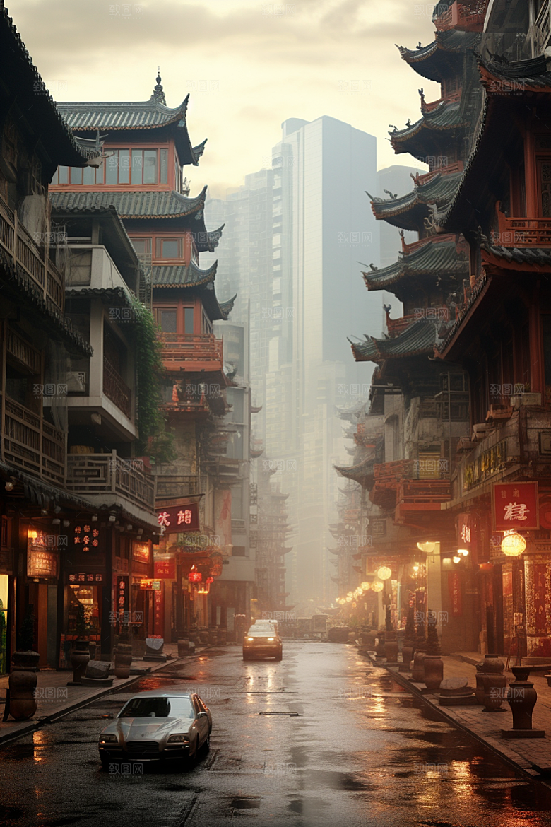城市街景氛围高清素材