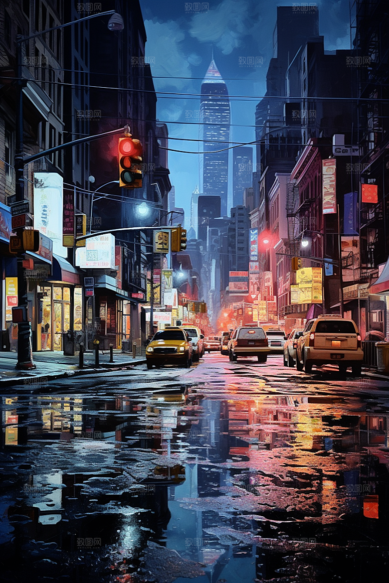 城市街景建筑游戏原画素材