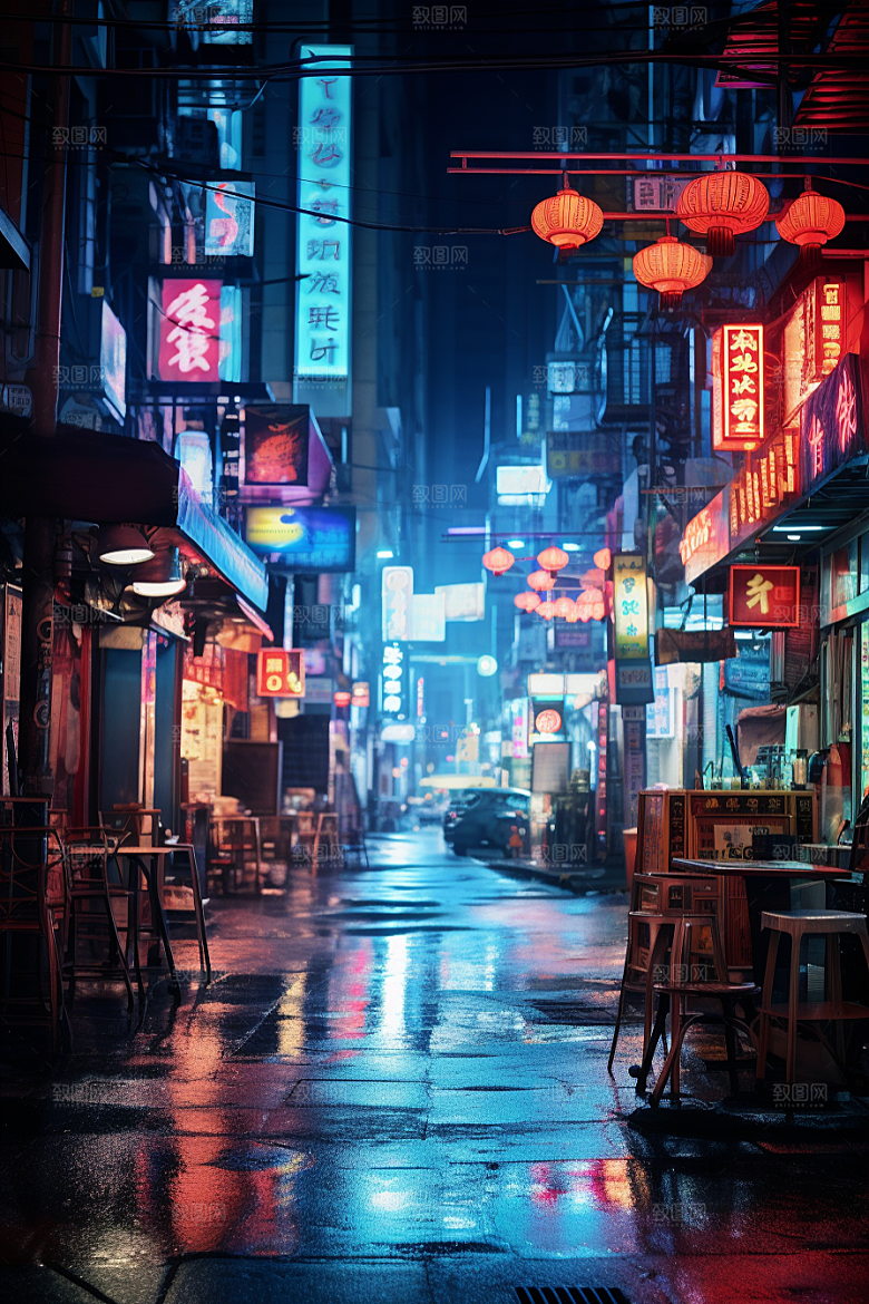 城市街景街市赛博朋克素材