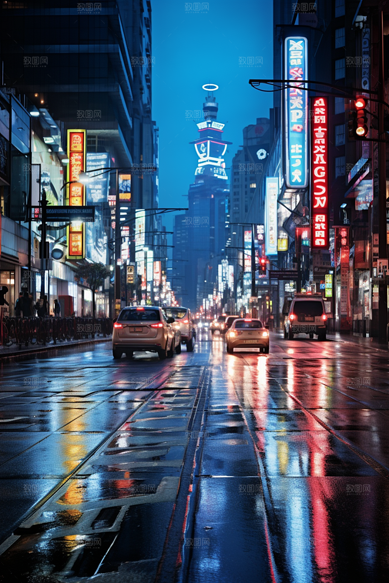 城市街景高清氛围素材