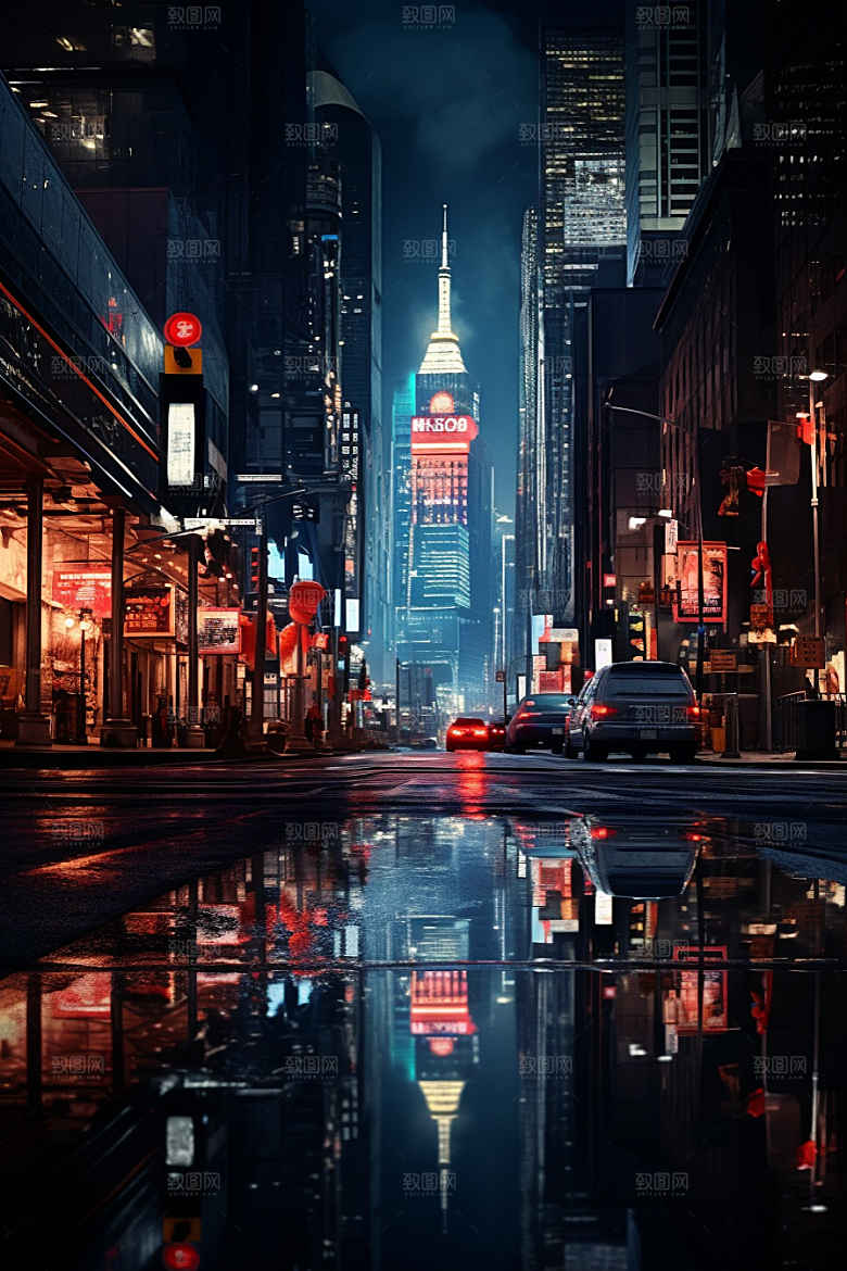城市街景超现实游戏原画素材