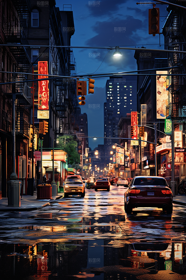 城市街景赛博朋克建筑素材
