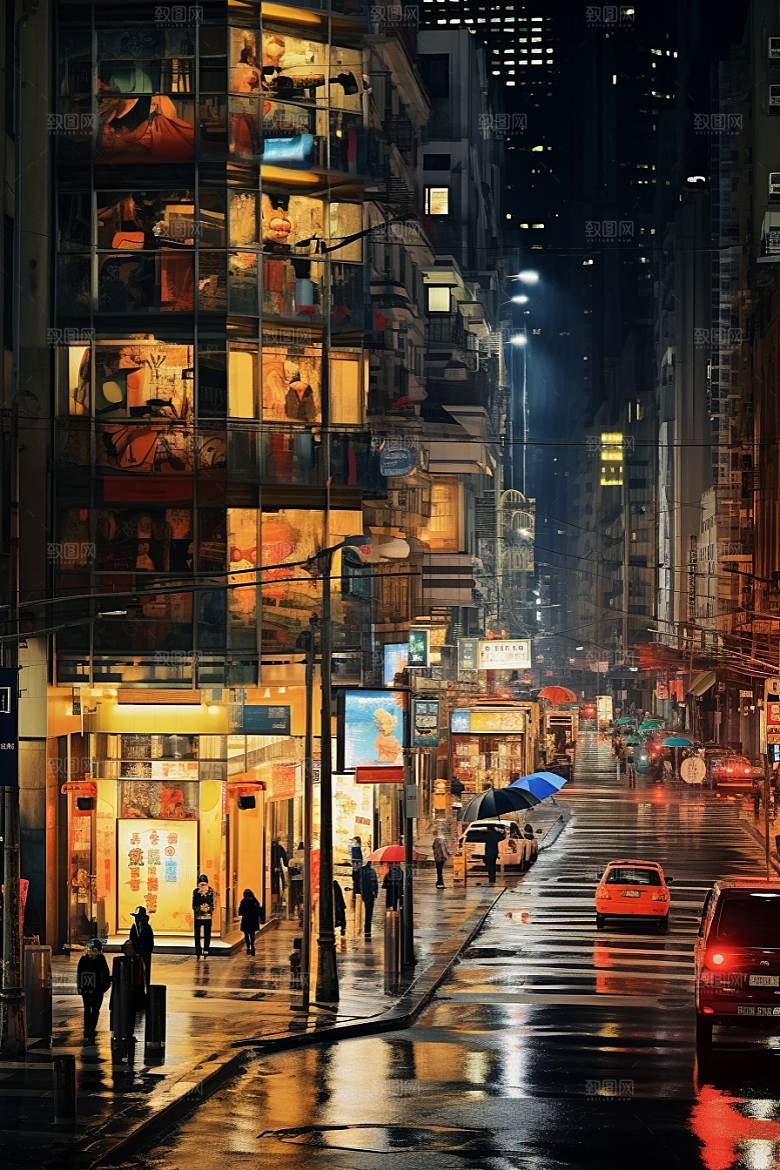 城市街景都市氛围素材