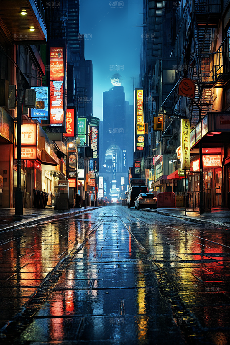 城市街景高清赛博朋克素材