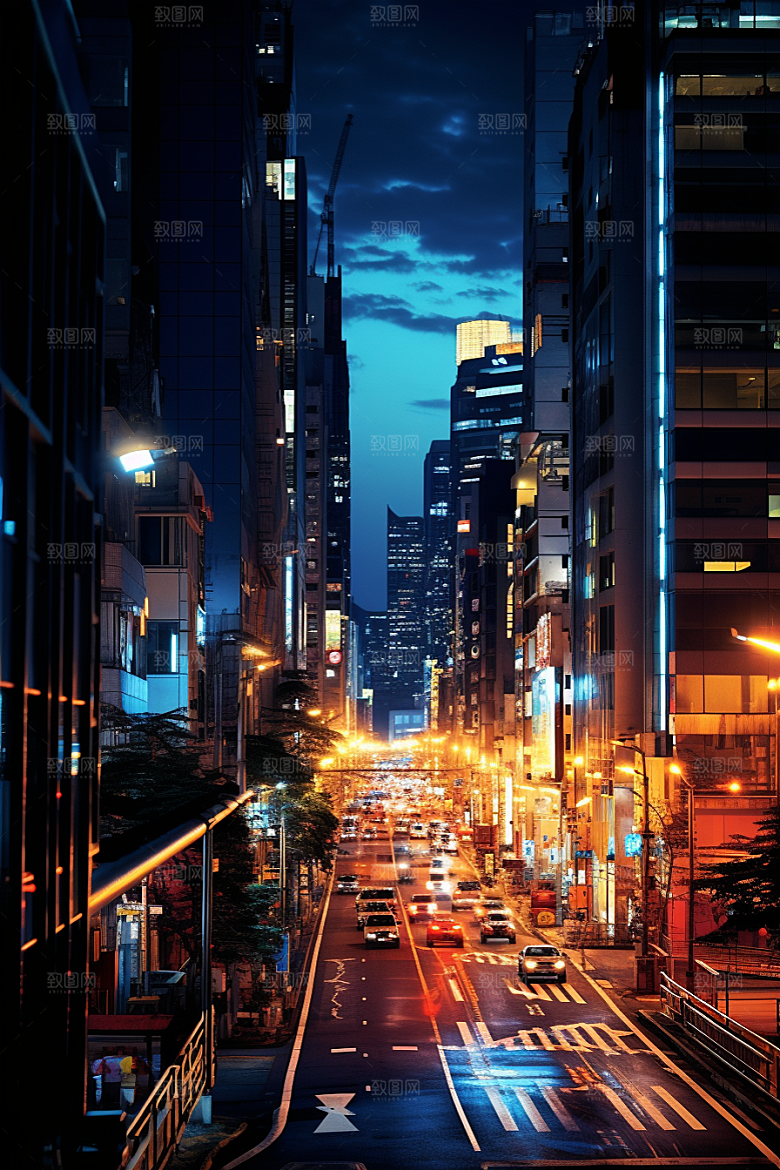 城市街景都市氛围素材