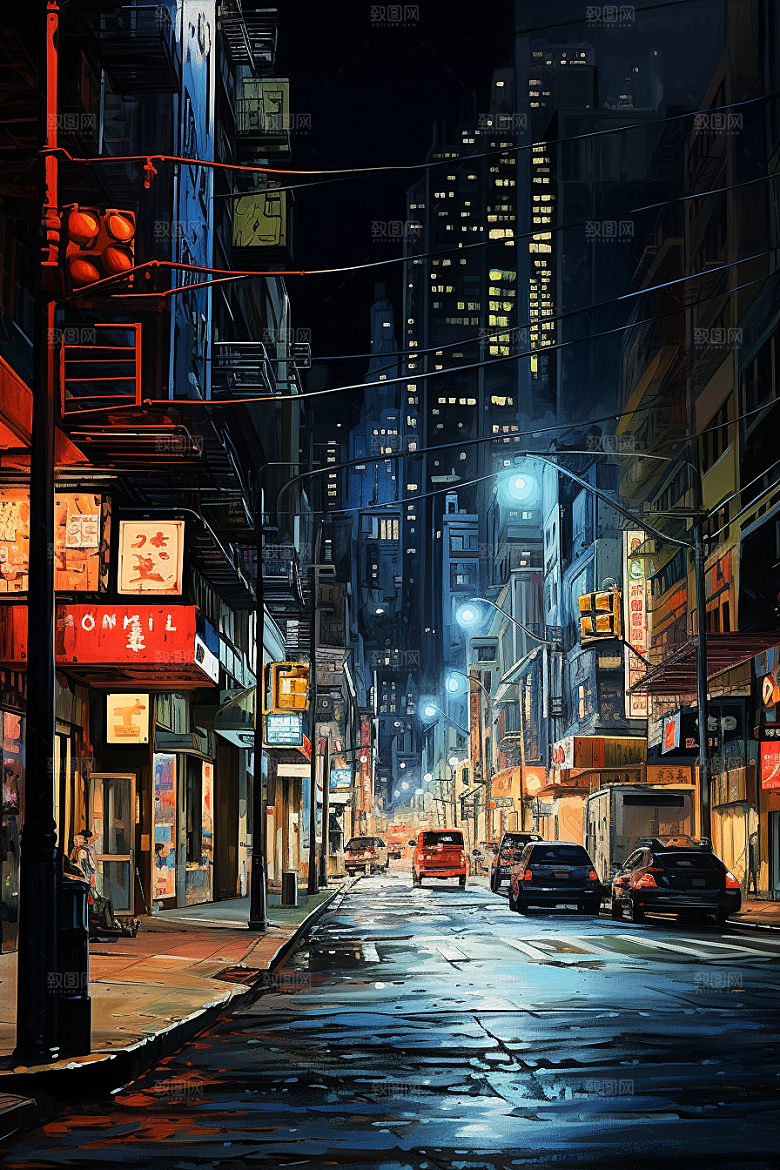 城市街景超现实高清素材
