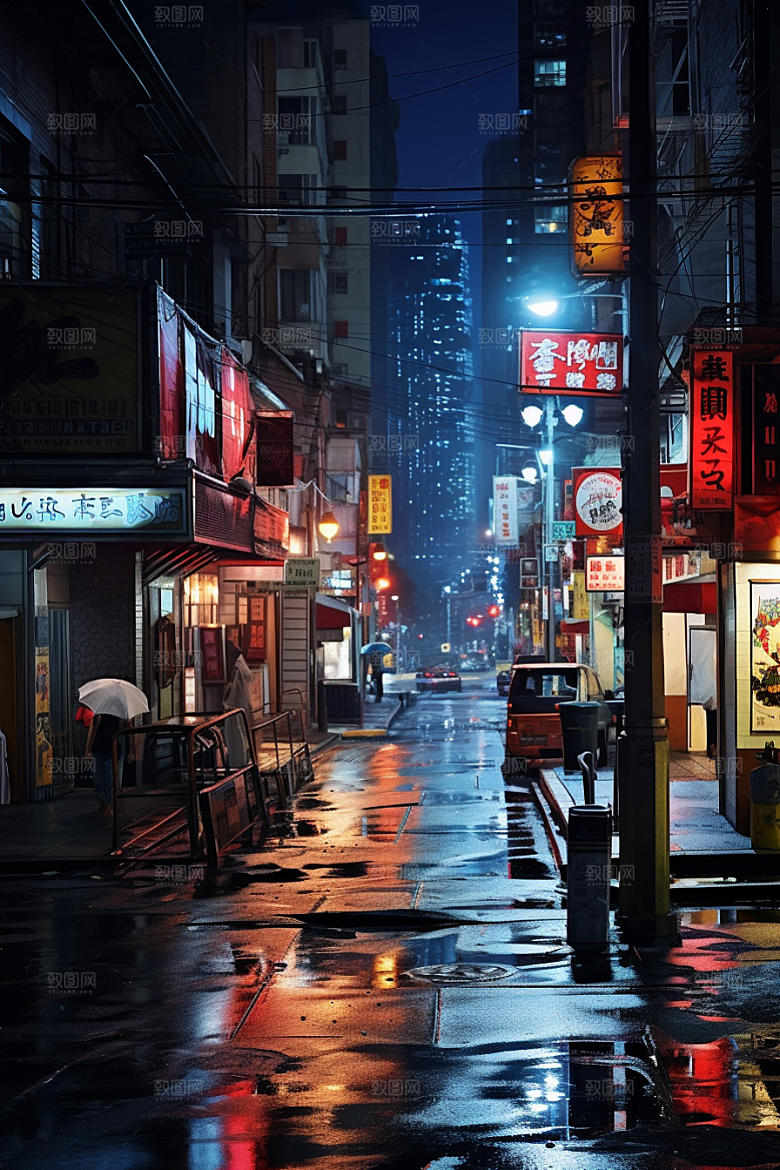 城市街景游戏原画超现实素材