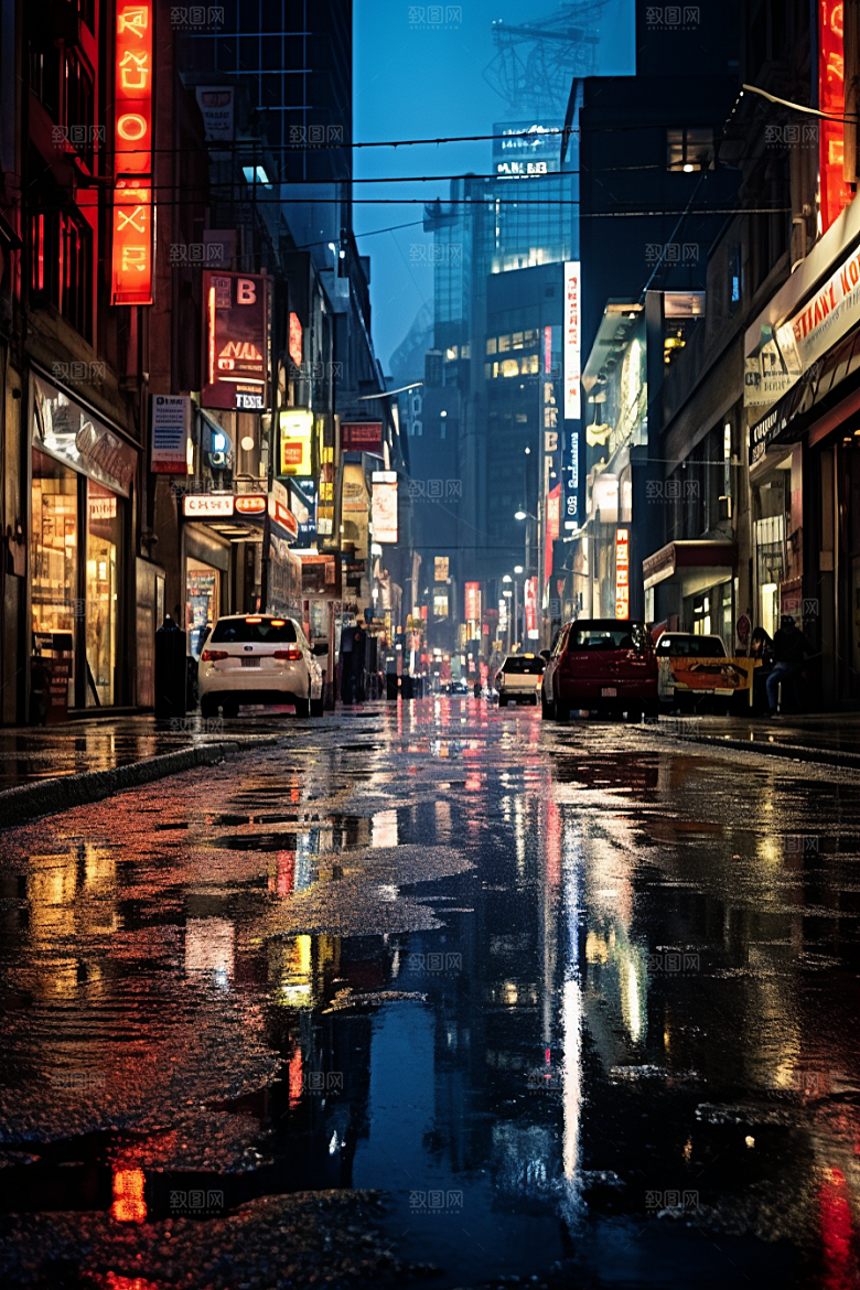 城市街景氛围街道素材