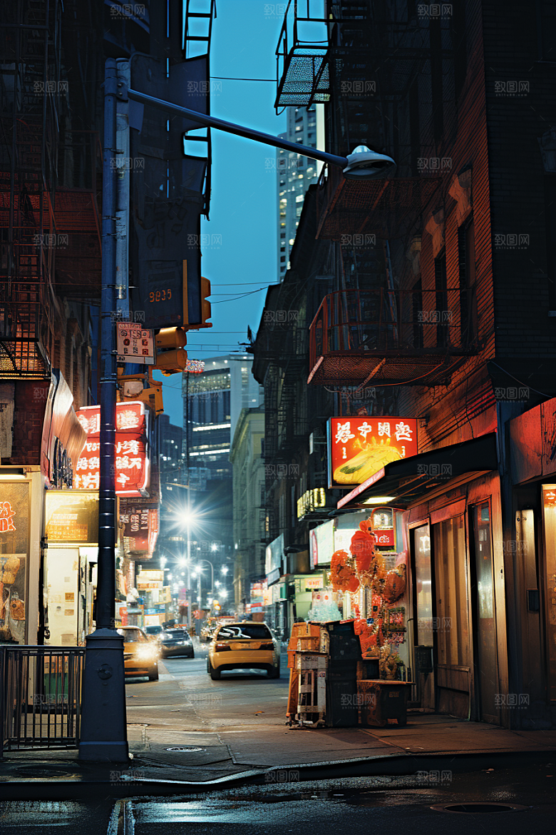 城市街景超现实赛博朋克素材