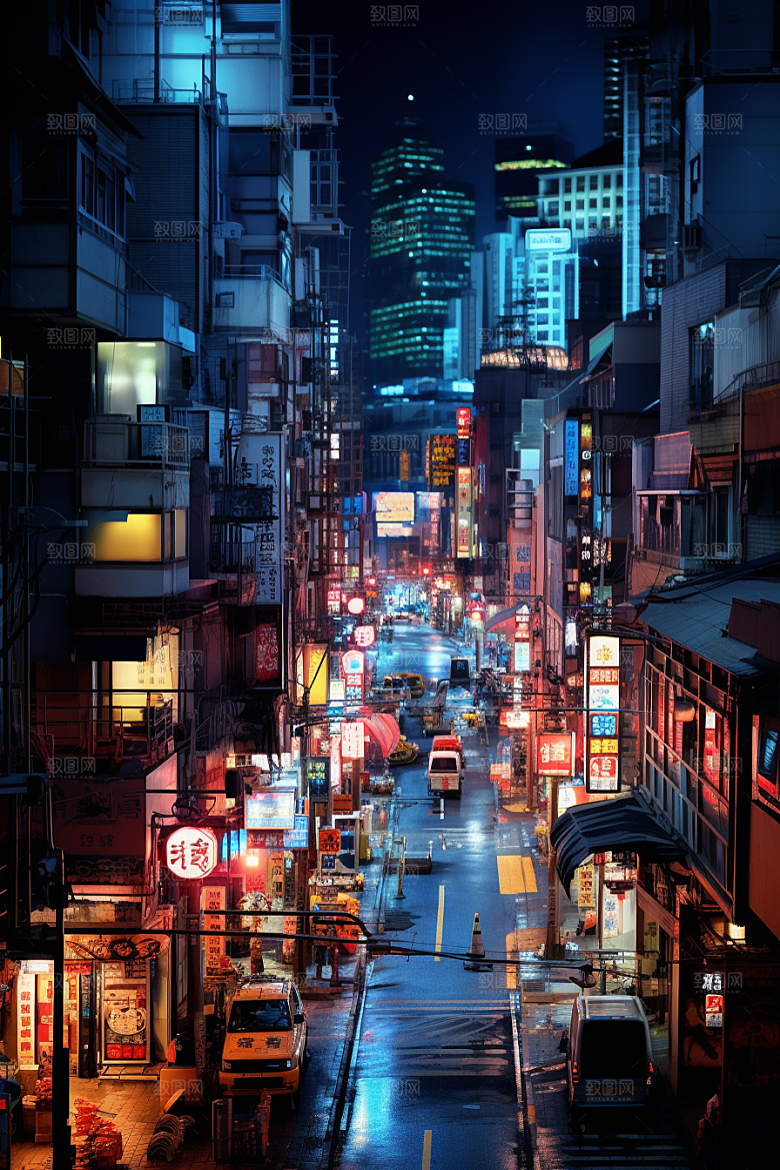 城市街景赛博朋克都市素材