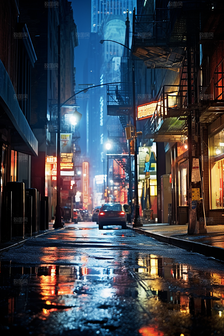 城市街景高清赛博朋克素材