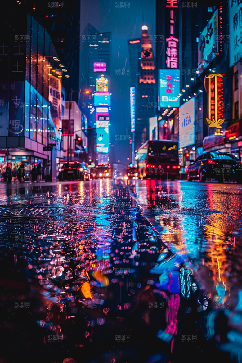 城市街景赛博朋克街市素材