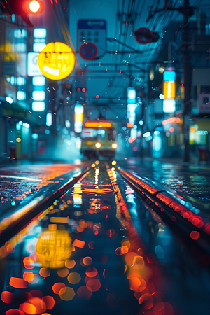 城市街景氛围街市素材