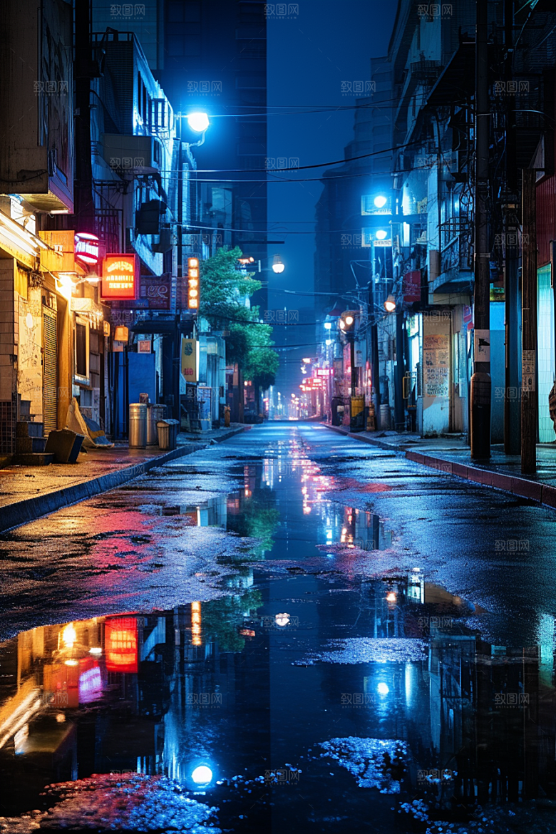 城市街景建筑赛博朋克素材