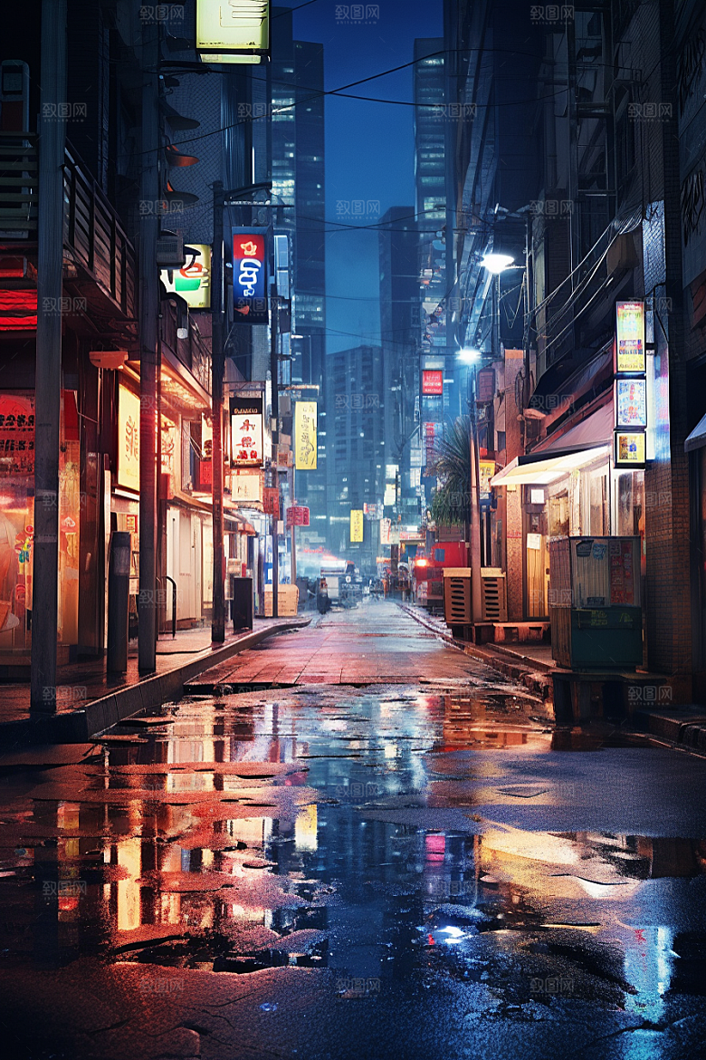 城市街景街道游戏原画素材