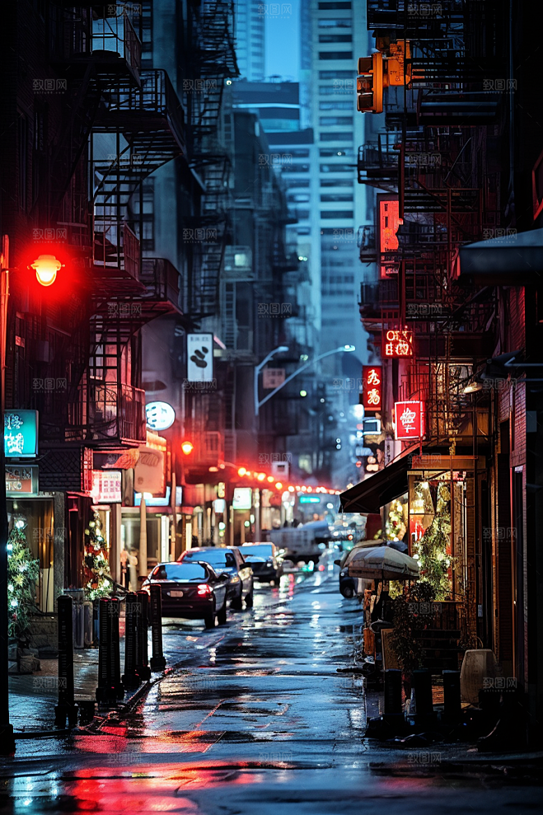 城市街景超现实街道素材