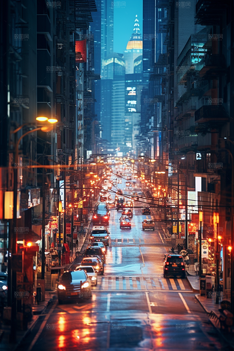 城市街景街道超现实素材