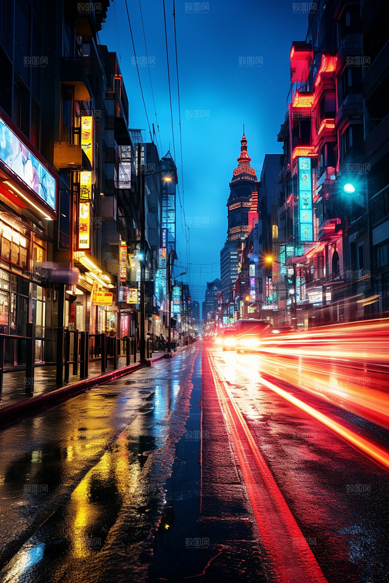 城市街景赛博朋克超现实素材