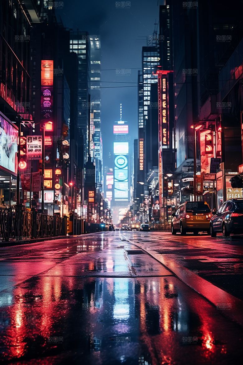 城市街景氛围街道素材
