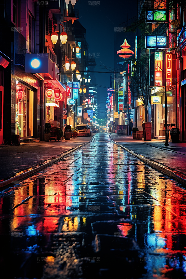 城市街景赛博朋克都市素材