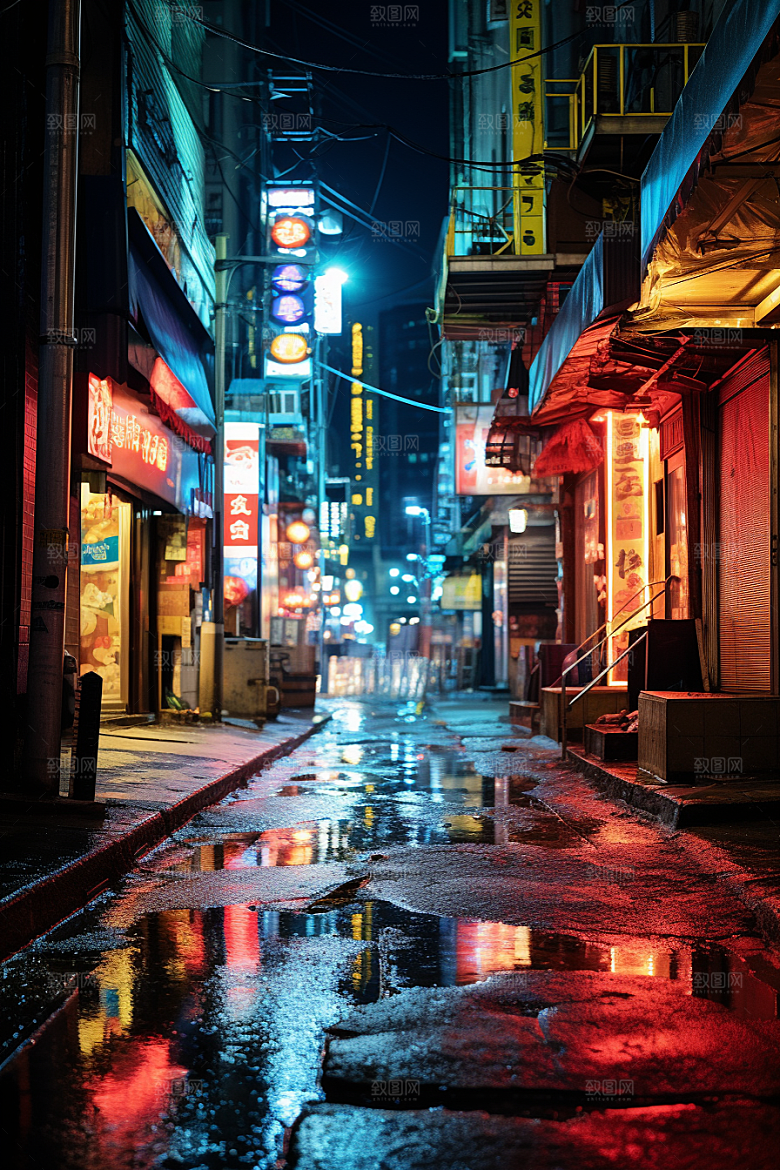 城市街景高清赛博朋克素材