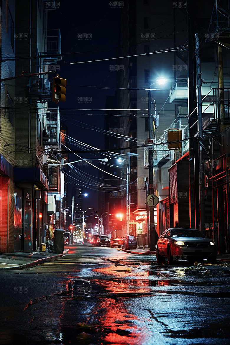 城市街景赛博朋克街市素材